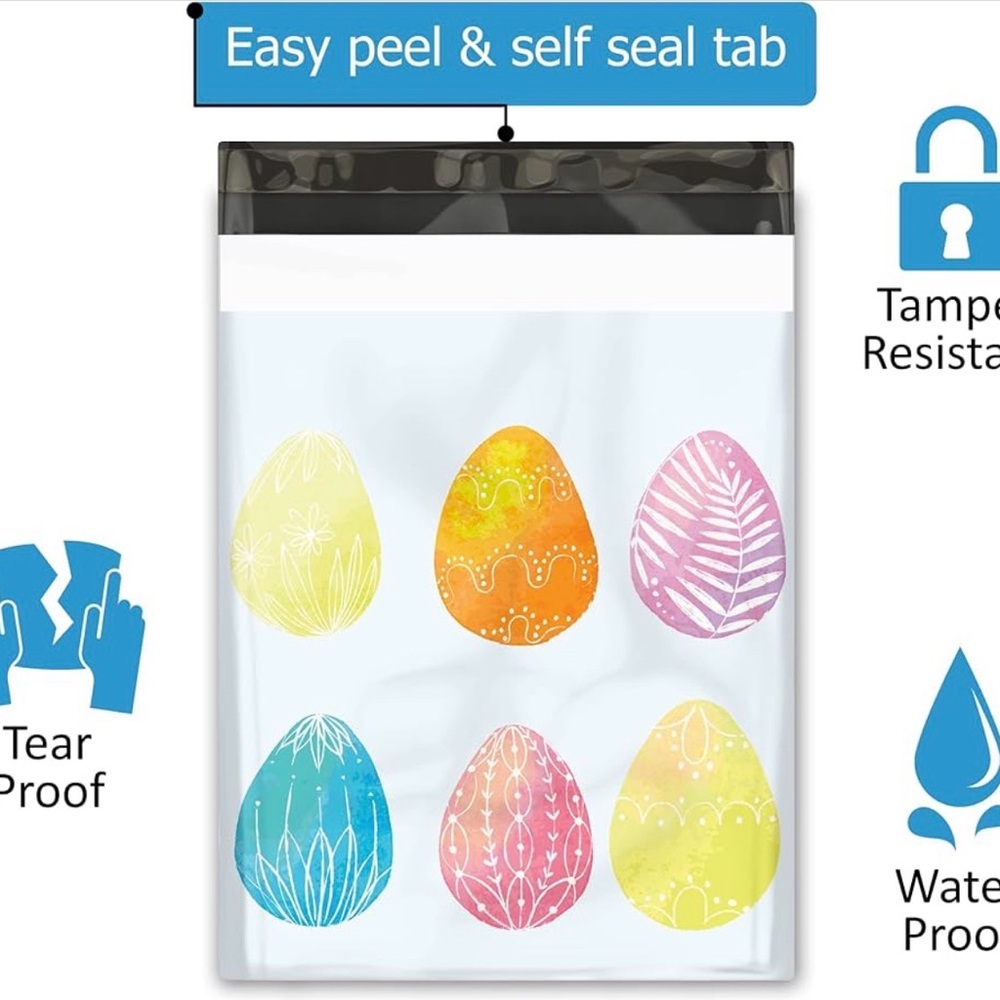 25-Pack 10x13” Easter Egg Poly Mailers | Shipping Supplies - Picture 3 of 4